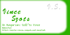 vince szots business card